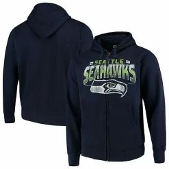 Men's G-III Sports By Carl Banks Navy Seattle Seahawks Perfect Season Full-Zip Hoodie