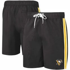 Men's G-III Sports By Carl Banks Black/Gold Pittsburgh Penguins Sand Beach Swim Shorts