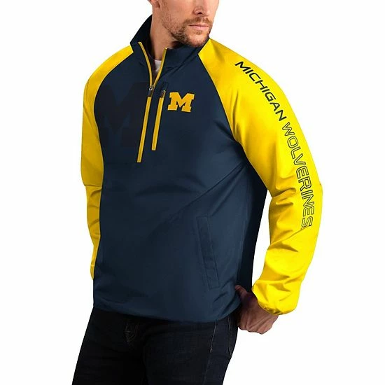 Men's G-III Sports by Carl Banks Navy Michigan Wolverines Point Guard Raglan Half-Zip Jacket Men's G-III Sports By Carl Banks Navy Michigan Wolverines Point Guard Raglan Half-Zip Jacket -G-III Sales Store unnamed file 801