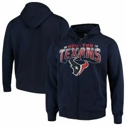 Men's G-III Sports By Carl Banks Navy Houston Texans Perfect Season Full-Zip Hoodie