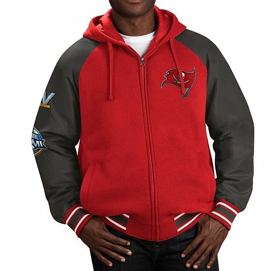 Men's G-III Sports by Carl Banks Red Tampa Bay Buccaneers Defender Raglan Full-Zip Hoodie Varsity Jacket Men's G-III Sports By Carl Banks Red Tampa Bay Buccaneers Defender Raglan Full-Zip Hoodie Varsity Jacket -G-III Sales Store unnamed file 818