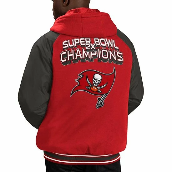 Men's G-III Sports by Carl Banks Red Tampa Bay Buccaneers Defender Raglan Full-Zip Hoodie Varsity Jacket Men's G-III Sports By Carl Banks Red Tampa Bay Buccaneers Defender Raglan Full-Zip Hoodie Varsity Jacket -G-III Sales Store unnamed file 819