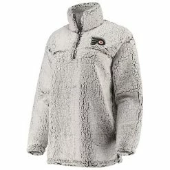 Women's G-III 4Her By Carl Banks Gray Philadelphia Flyers Sherpa Quarter-Zip Pullover Jacket -G-III Sales Store unnamed file 826