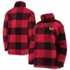 Women's G-III 4Her By Carl Banks Red/Black Chicago Blackhawks Plaid Sherpa Quarter-Zip Jacket
