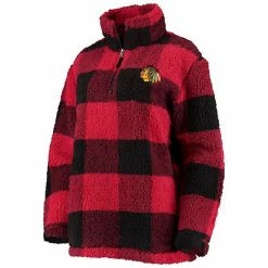 Women's G-III 4Her By Carl Banks Red/Black Chicago Blackhawks Plaid Sherpa Quarter-Zip Jacket 2 Women's G-III 4Her By Carl Banks Red/Black Chicago Blackhawks Plaid Sherpa Quarter-Zip Jacket -G-III Sales Store unnamed file 830