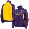 Women's G-III 4Her By Carl Banks Purple/Gold Los Angeles Lakers Backfield Raglan Full-Zip Track Jacket