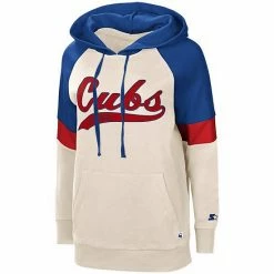 G-III Women's Starter Cream/Royal Chicago Cubs Shoutout Raglan Pullover Hoodie