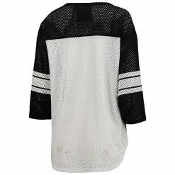 Women's G-III 4Her By Carl Banks White/Black Washington Commanders First Team 3/4-Sleeve Mesh Top -G-III Sales Store unnamed file 853