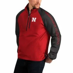Men's G-III Sports By Carl Banks Scarlet Nebraska Huskers Point Guard Raglan Half-Zip Jacket