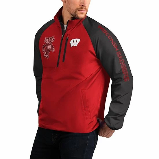 Men's G-III Sports by Carl Banks Red Wisconsin Badgers Point Guard Raglan Half-Zip Jacket Men's G-III Sports By Carl Banks Red Wisconsin Badgers Point Guard Raglan Half-Zip Jacket -G-III Sales Store unnamed file 886