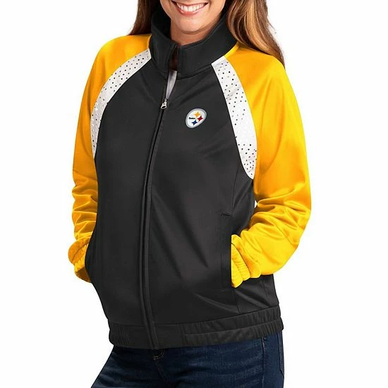 Women's G-III 4Her by Carl Banks Black/Gold Pittsburgh Steelers Confetti Raglan Full-Zip Track Jacket Women's G-III 4Her By Carl Banks Black/Gold Pittsburgh Steelers Confetti Raglan Full-Zip Track Jacket -G-III Sales Store unnamed file 89