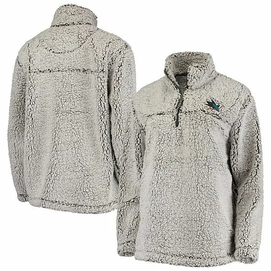 Women's G-III 4Her by Carl Banks Gray San Jose Sharks Sherpa Quarter-Zip Pullover Jacket Women's G-III 4Her By Carl Banks Gray San Jose Sharks Sherpa Quarter-Zip Pullover Jacket -G-III Sales Store unnamed file 897