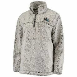 Women's G-III 4Her By Carl Banks Gray San Jose Sharks Sherpa Quarter-Zip Pullover Jacket 2 Women's G-III 4Her By Carl Banks Gray San Jose Sharks Sherpa Quarter-Zip Pullover Jacket -G-III Sales Store unnamed file 898