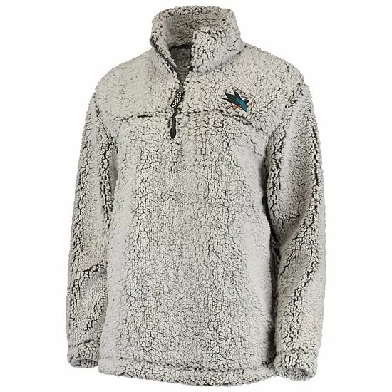 Women's G-III 4Her by Carl Banks Gray San Jose Sharks Sherpa Quarter-Zip Pullover Jacket Women's G-III 4Her By Carl Banks Gray San Jose Sharks Sherpa Quarter-Zip Pullover Jacket -G-III Sales Store unnamed file 898
