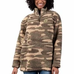 Women's G-III Sports By Carl Banks Camo Boston Bruins Sherpa Quarter-Zip Jacket