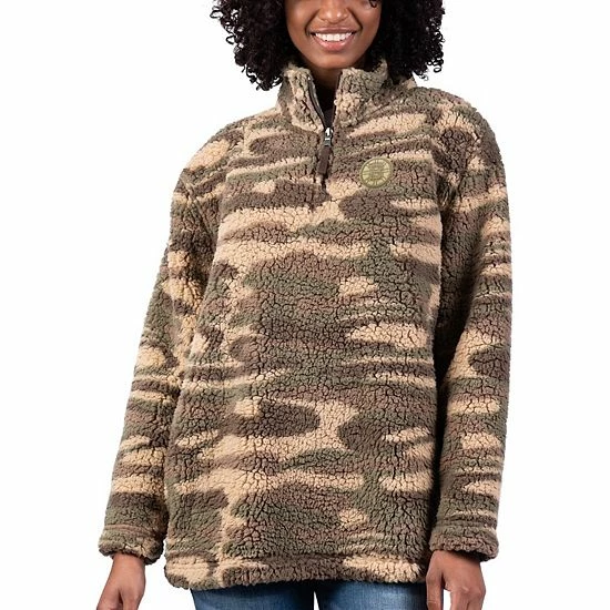 Women's G-III Sports by Carl Banks Camo Boston Bruins Sherpa Quarter-Zip Jacket Women's G-III Sports By Carl Banks Camo Boston Bruins Sherpa Quarter-Zip Jacket -G-III Sales Store unnamed file 921