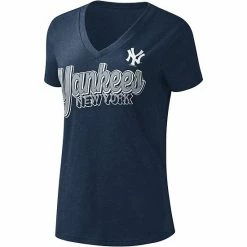 Women's G-III 4Her By Carl Banks Navy New York Yankees First Place V-Neck T-Shirt