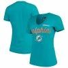 Women's G-III 4Her By Carl Banks Aqua Miami Dolphins Post Season V-Neck T-Shirt