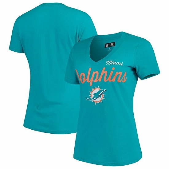 Women's G-III 4Her by Carl Banks Aqua Miami Dolphins Post Season V-Neck T-Shirt Women's G-III 4Her By Carl Banks Aqua Miami Dolphins Post Season V-Neck T-Shirt -G-III Sales Store unnamed file 94