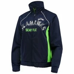 Women's G-III 4Her By Carl Banks College Navy/Neon Green Seattle Seahawks Backfield Raglan Full-Zip Track Jacket 2 Women's G-III 4Her By Carl Banks College Navy/Neon Green Seattle Seahawks Backfield Raglan Full-Zip Track Jacket -G-III Sales Store unnamed file 946