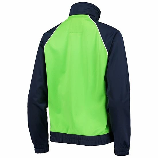 Women's G-III 4Her by Carl Banks College Navy/Neon Green Seattle Seahawks Backfield Raglan Full-Zip Track Jacket Women's G-III 4Her By Carl Banks College Navy/Neon Green Seattle Seahawks Backfield Raglan Full-Zip Track Jacket -G-III Sales Store unnamed file 947
