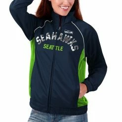 Women's G-III 4Her By Carl Banks College Navy/Neon Green Seattle Seahawks Backfield Raglan Full-Zip Track Jacket 4 Women's G-III 4Her By Carl Banks College Navy/Neon Green Seattle Seahawks Backfield Raglan Full-Zip Track Jacket -G-III Sales Store unnamed file 948