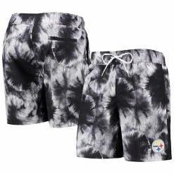 Men's G-III Sports By Carl Banks Black Pittsburgh Steelers Splash Volley Swim Shorts