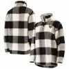 Women's G-III 4Her By Carl Banks Black/White Vegas Golden Knights Plaid Sherpa Quarter-Zip Jacket