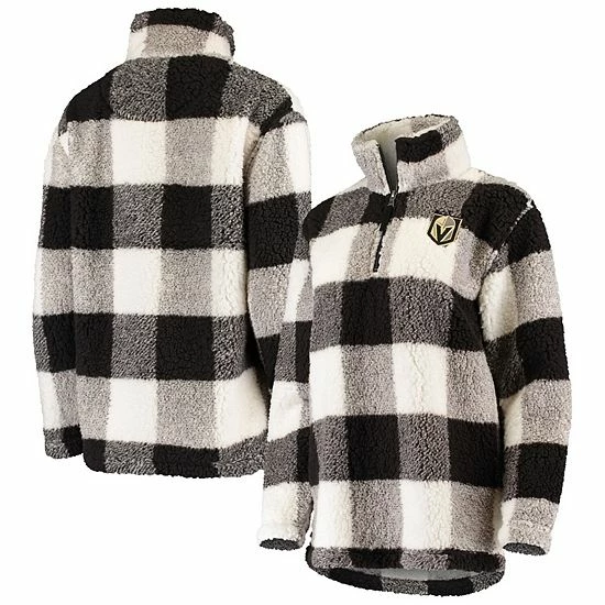 Women's G-III 4Her by Carl Banks Black/White Vegas Golden Knights Plaid Sherpa Quarter-Zip Jacket Women's G-III 4Her By Carl Banks Black/White Vegas Golden Knights Plaid Sherpa Quarter-Zip Jacket -G-III Sales Store unnamed file 967