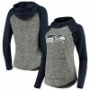 Women's G-III 4Her By Carl Banks Heathered Gray/College Navy Seattle Seahawks Championship Ring Pullover Hoodie