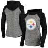 Women's G-III 4Her By Carl Banks Heathered Gray/Black Pittsburgh Steelers Championship Ring Pullover Hoodie
