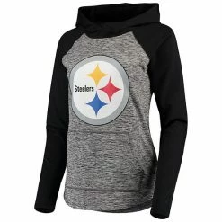 Women's G-III 4Her By Carl Banks Heathered Gray/Black Pittsburgh Steelers Championship Ring Pullover Hoodie -G-III Sales Store unnamed file 982