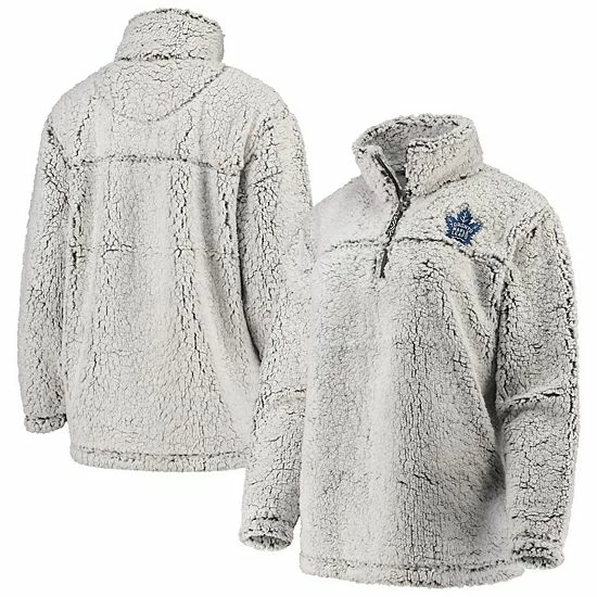 Women's G-III 4Her by Carl Banks Gray Toronto Maple Leafs Sherpa Quarter-Zip Pullover Jacket Women's G-III 4Her By Carl Banks Gray Toronto Maple Leafs Sherpa Quarter-Zip Pullover Jacket -G-III Sales Store unnamed file 986
