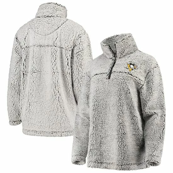 Women's G-III 4Her by Carl Banks Gray Pittsburgh Penguins Sherpa Quarter-Zip Pullover Jacket Women's G-III 4Her By Carl Banks Gray Pittsburgh Penguins Sherpa Quarter-Zip Pullover Jacket -G-III Sales Store unnamed file 995