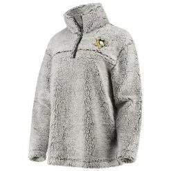 Women's G-III 4Her By Carl Banks Gray Pittsburgh Penguins Sherpa Quarter-Zip Pullover Jacket 2 Women's G-III 4Her By Carl Banks Gray Pittsburgh Penguins Sherpa Quarter-Zip Pullover Jacket -G-III Sales Store unnamed file 996