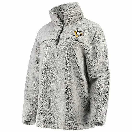 Women's G-III 4Her by Carl Banks Gray Pittsburgh Penguins Sherpa Quarter-Zip Pullover Jacket Women's G-III 4Her By Carl Banks Gray Pittsburgh Penguins Sherpa Quarter-Zip Pullover Jacket -G-III Sales Store unnamed file 996
